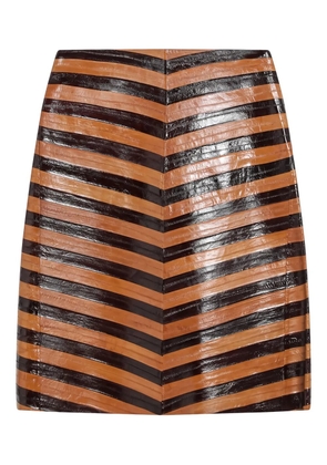FENDI striped mini skirt - Brown
