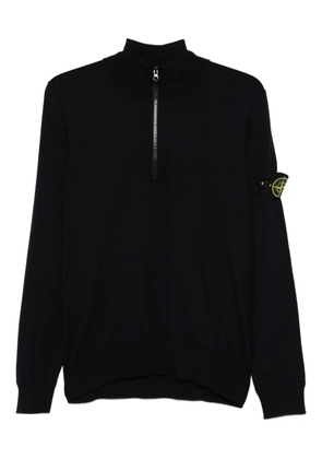 Stone Island half-zip logo-patch sweater - Blue