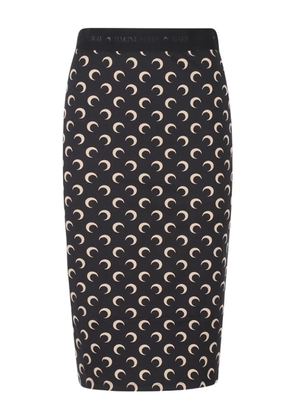 Marine Serre moon-print midi skirt - Black