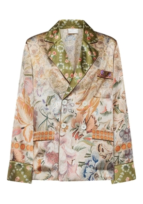 Pierre-Louis Mascia floral-print double-breasted jacket - Neutrals