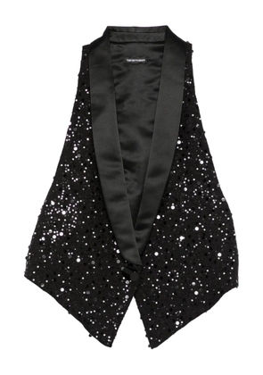 Emporio Armani sequin-embellished waistcoat - Blacks and greys