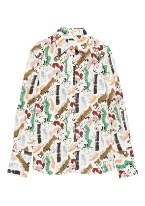 Paul Smith abstract-print cotton shirt - Neutrals
