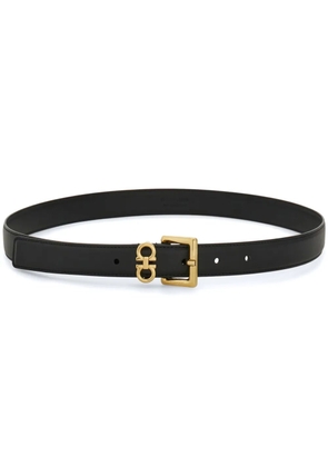 Ferragamo Gancini-plaque belt - Black