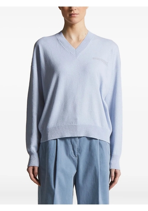 Peserico v-neck embellished sweater - Blue