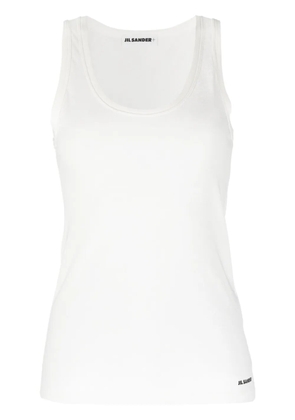 Jil Sander logo-print cotton tank top - White