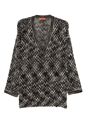 Missoni geometric-pattern V-neck sweater - Brown