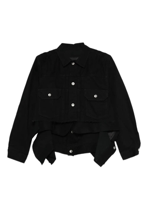sacai layered denim jacket - Black