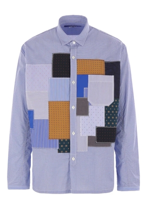 Junya Watanabe MAN patchwork poplin shirt - Blue