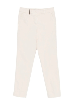Peserico logo-detail cotton trousers - Neutrals