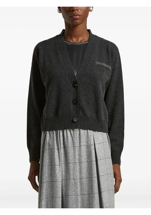 Peserico button embellished cardigan - Grey
