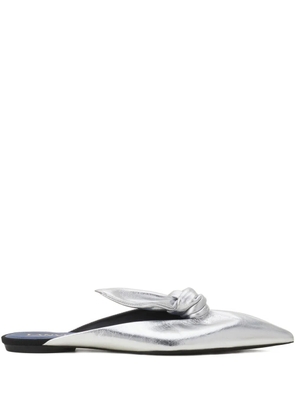 Lanvin Midnight Step knotted pointed-toe mules - Silver