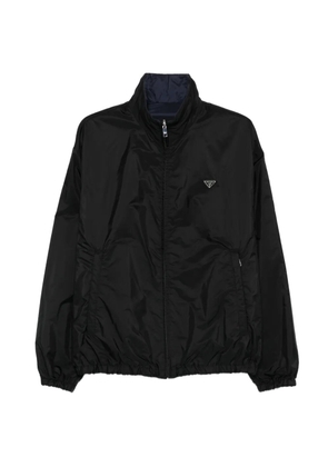 Prada logo-plaque zip-up jacket - Black