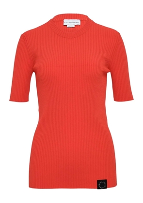 Stella McCartney short-sleeved ribbed top - Orange