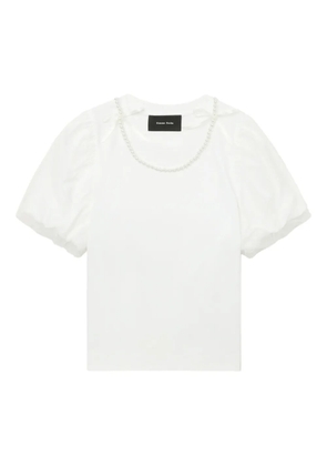 Simone Rocha pearl-embellished puff-sleeve top - White