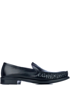 Prada pleated leather loafers - Black