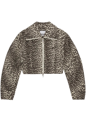 GANNI leopard-print jacket - White