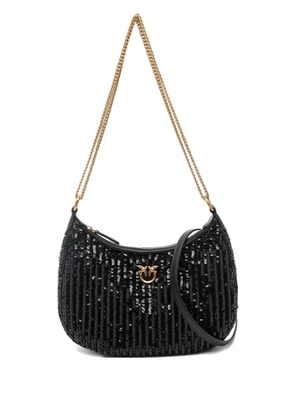 PINKO mini Half Moon sequinned shoulder bag - Black