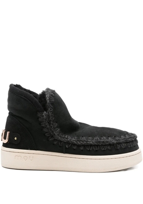 Mou braided-trim suede boots - Black