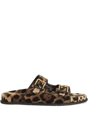 Dolce & Gabbana leopard-print sandals - Brown