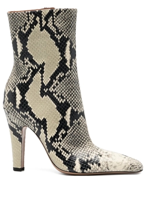 Paris Texas Belle snakeskin pointed ankle boots - Neutrals