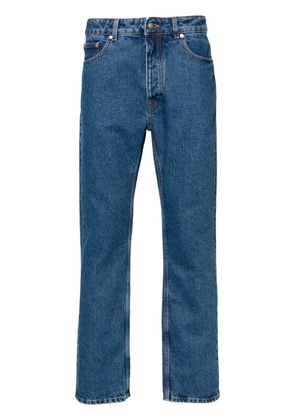 Palm Angels monogram-embroidered straight-leg jeans - Blue