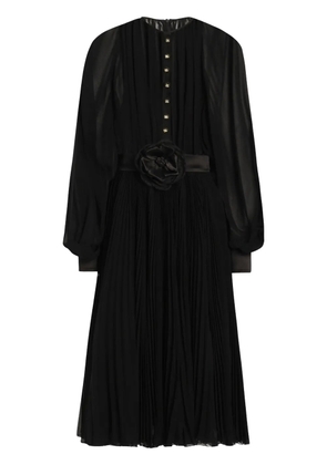 Dolce & Gabbana floral-appliqué midi dress - Black