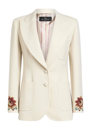 ETRO floral-embroidered blazer - Neutrals