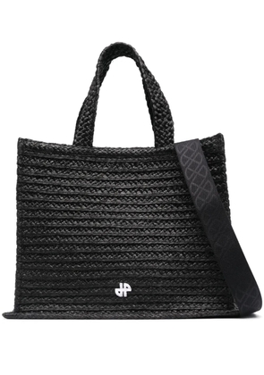 Patou large JP raffia tote bag - Black