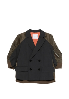 sacai double-breasted panelled jacket - Grey