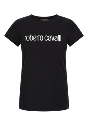 Roberto Cavalli logo-embroidered T-shirt - Black