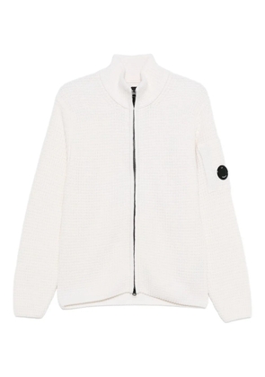 C.P. Company zip-front waffle-knit cardigan - Neutrals