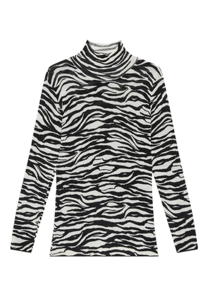 MALIPARMI zebra-print mock-neck top - White