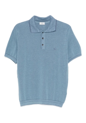 ETRO textured-knit polo shirt - Blue