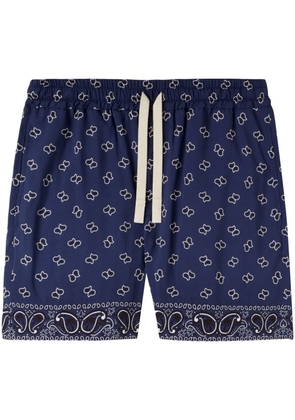 Palm Angels paisley-print cotton shorts - Blue