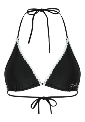 Karl Lagerfeld scallop-trim bikini top - Black
