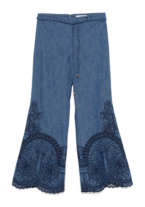 ZIMMERMANN Coco embroidered trousers - Blue