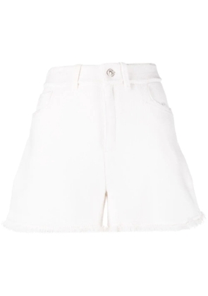 Barrie fine-knit fringe-detail shorts - White