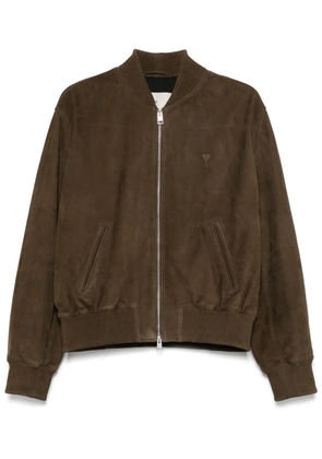 AMI Paris suede bomber jacket - Green