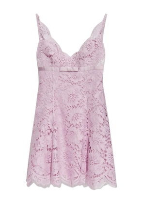 Self-Portrait lace mini dress - Pink