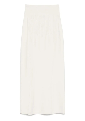 Mugler boning-detail midi skirt - White