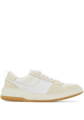 Ferragamo panelled leather sneakers - White