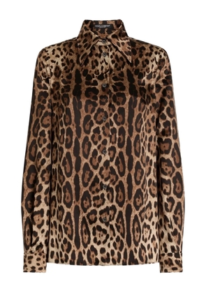 Dolce & Gabbana leopard-print shirt - Brown