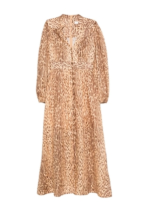 ZIMMERMANN leopard-print button-front dress - Neutrals
