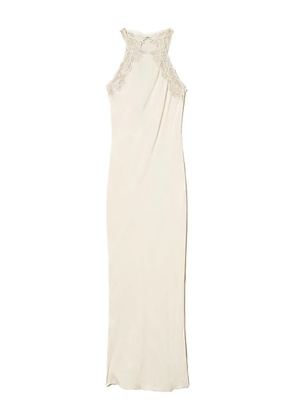 TWINSET lace-embellished satin dress - White