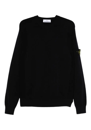 Stone Island logo-patch crew-neck sweater - Blue