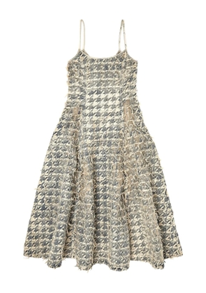 Diesel devoré-houndstooth midi dress - Neutrals