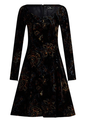ETRO velted printed mini dress - Black