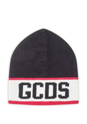 GCDS logo knit beanie - Black