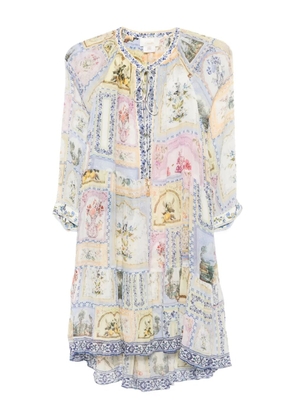 Camilla Botanical Ballads floral-print tiered dress - Neutrals