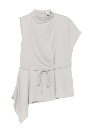 Peserico asymmetric crater-neck top - Grey